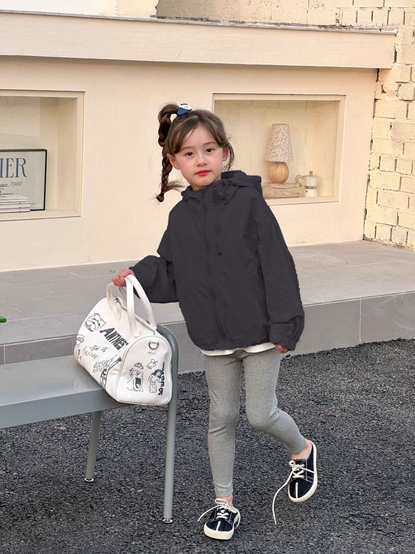 【現貨 140cm】純色連帽防曬輕薄拉鍊外套