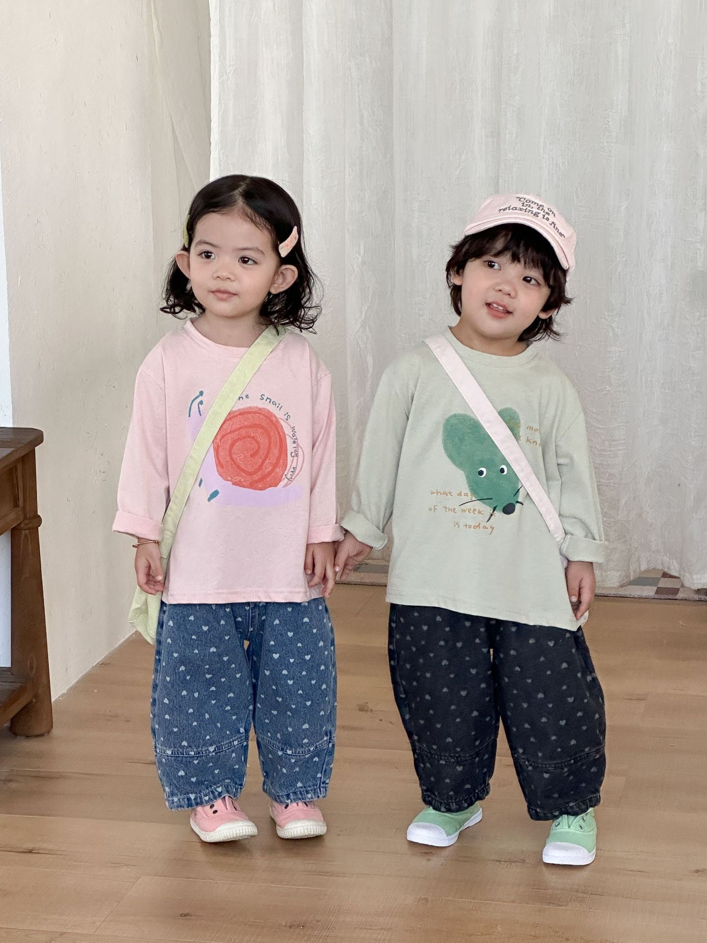 【80-150cm】可愛動物寬鬆純棉T恤