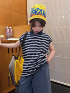 【100-160cm】韓系條紋Polo衫