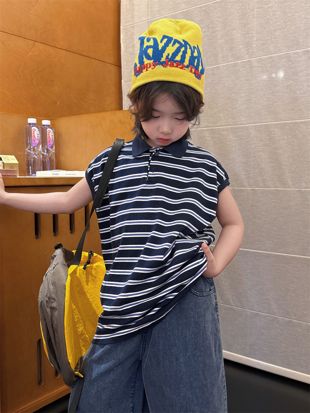 【100-160cm】韓系條紋Polo衫
