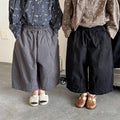 【80-140cm】簡約棉布寬鬆八分直筒褲