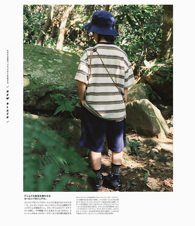 【100-170cm】山系條紋短袖