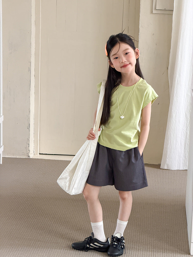 【100-170cm】超百搭!小飛袖純色T
