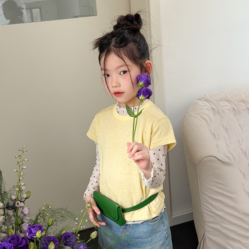 【100-170cm】(6色)後背清新浪漫小花甜妹T