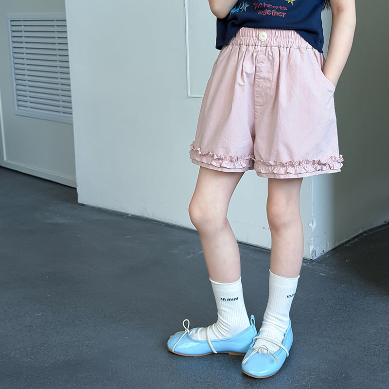 【100-170cm】5色-韓版甜美可愛花邊短褲