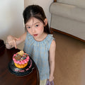 【100-170cm】甜美泡泡格微皺肌理花邊格子背心｜短褲