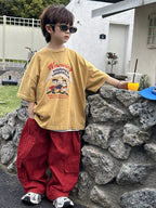 【100-160cm】炒洗做舊卡通印花T