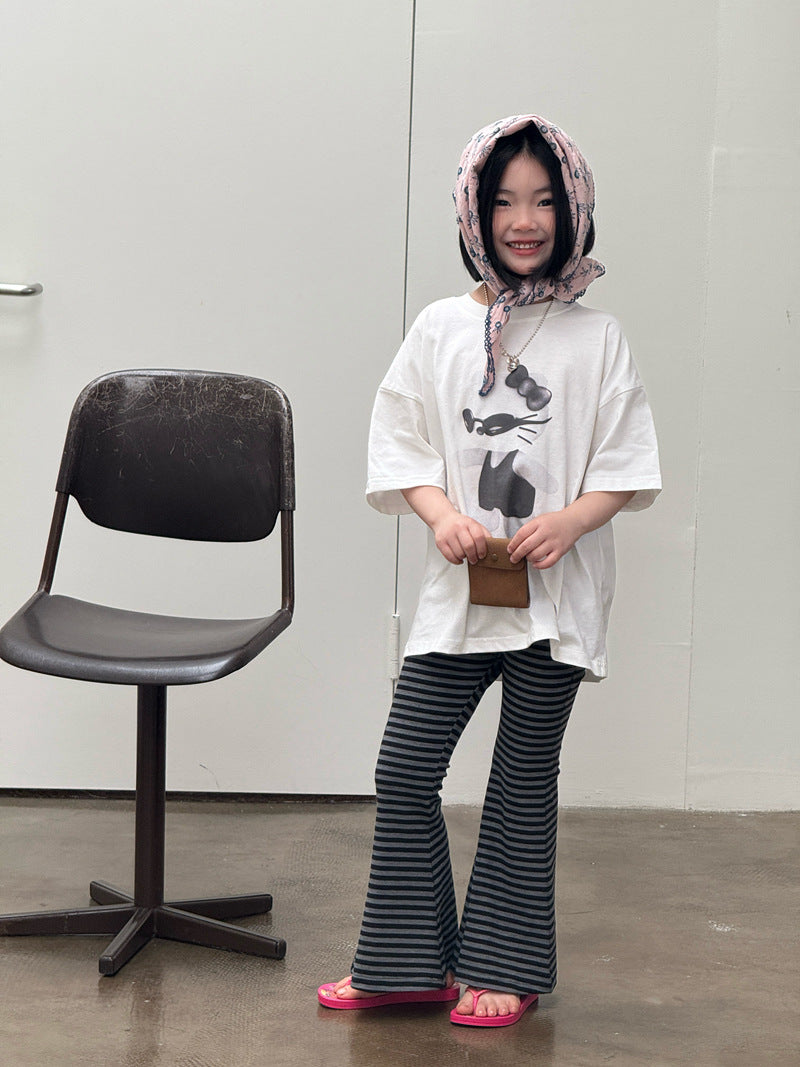 【現貨-140cm】墨鏡KT印花短袖上衣