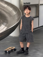 【100-170cm】撞色條紋套裝