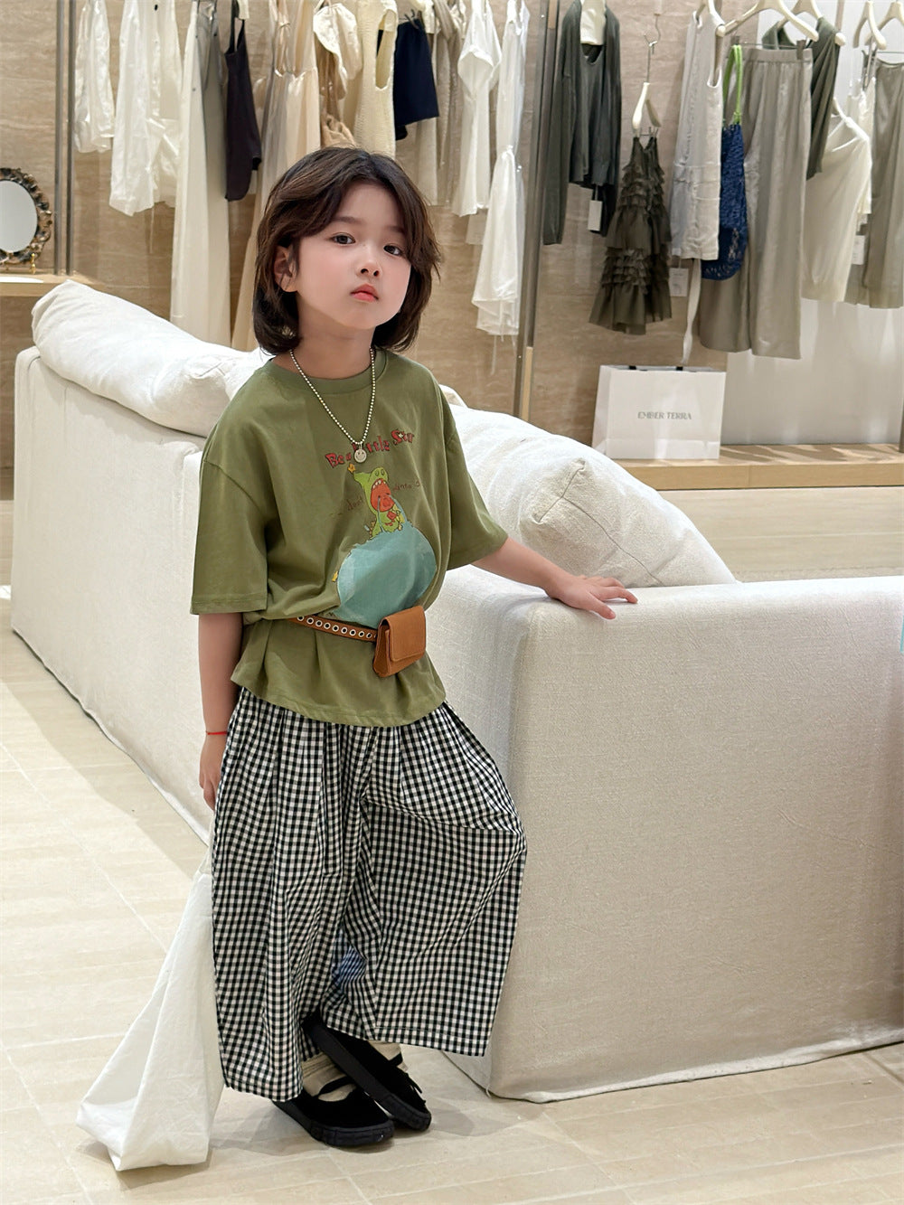 【90-150cm】韓系可愛卡通數位印花T