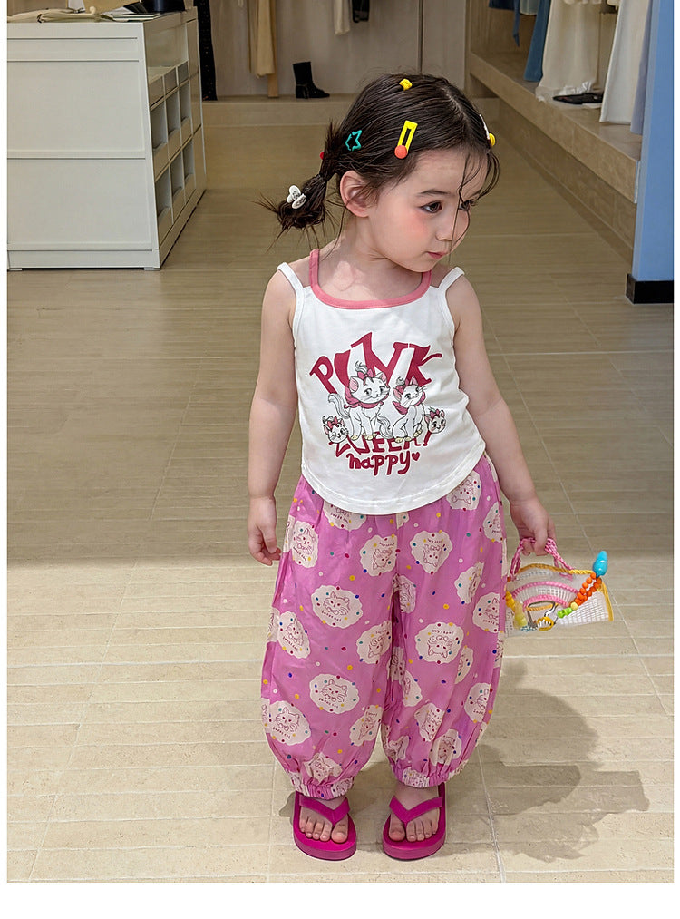 【80-140cm】瑪麗貓背心 | 滿印花朵防蚊褲