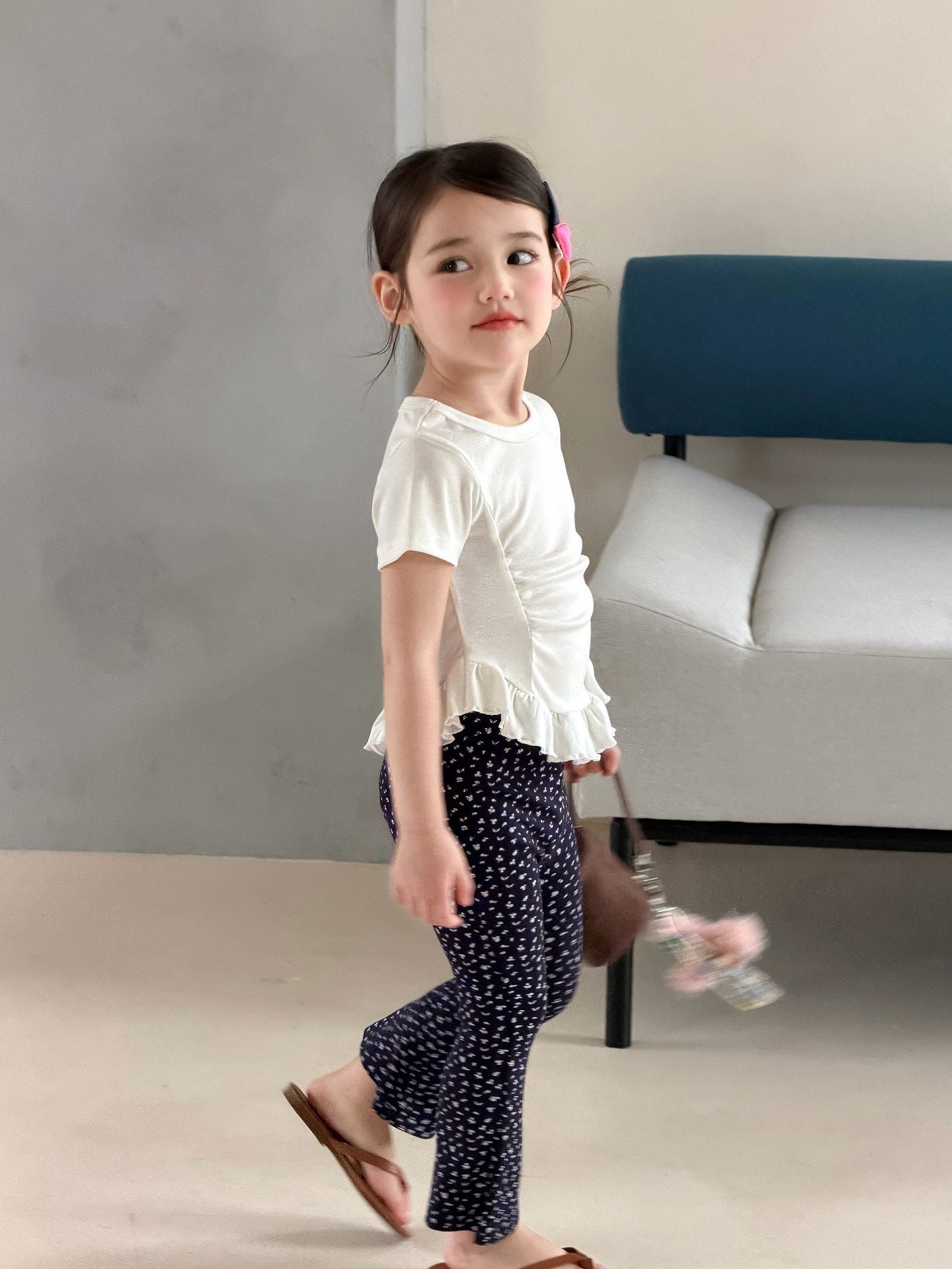 【90-150cm】荷葉邊褶皺T