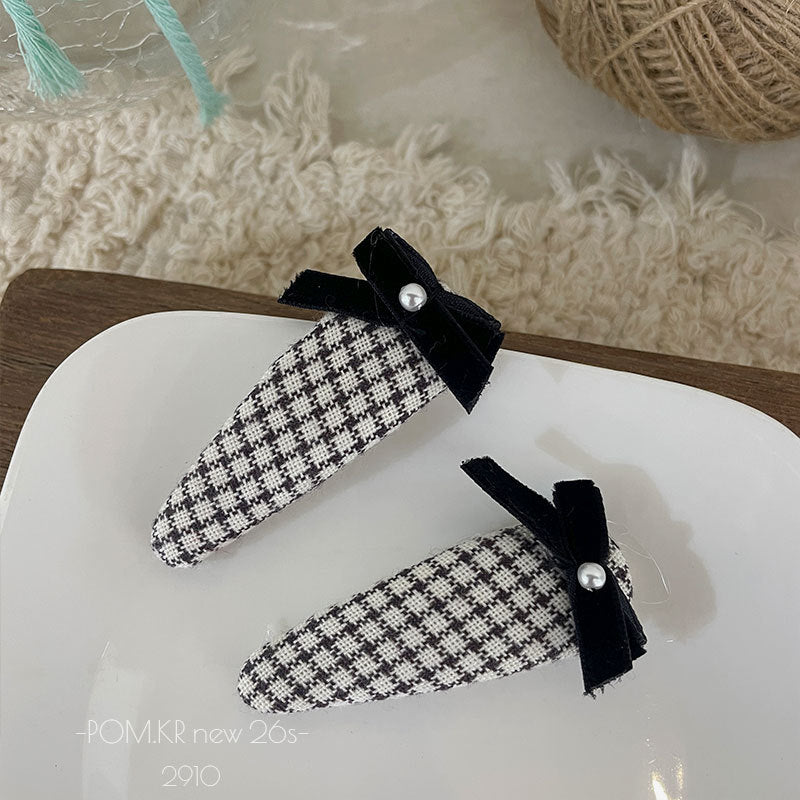 格紋小香風瀏海夾