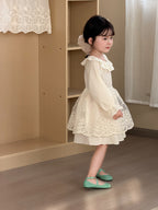 【90-140cm】拼接蕾絲連身裙