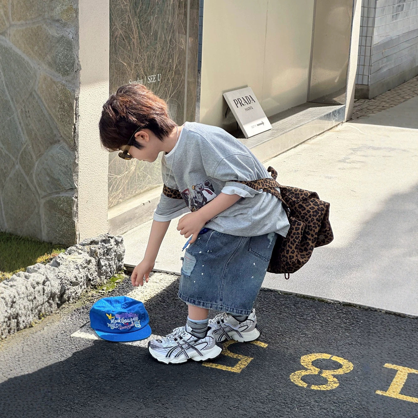 【100-160cm】大力水手卜派卡通印花短袖