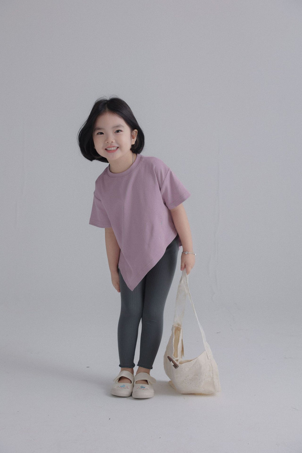 【90-150cm / F】【親子裝】日系薄款彈性坑條密邊打底褲