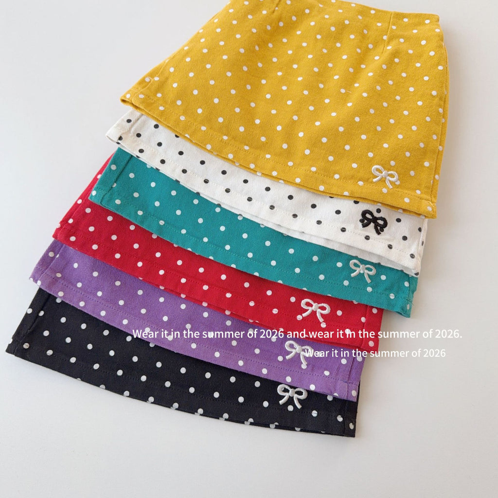 【90-150cm】辣妹高腰波點半身裙