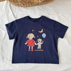 【90-140cm】韓版可愛星星月亮短袖 | 網紗背心 | 格子褲