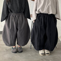 【80-140cm】淨色棉布寬鬆九分彎刀褲