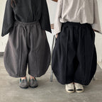 【80-140cm】淨色棉布寬鬆九分彎刀褲