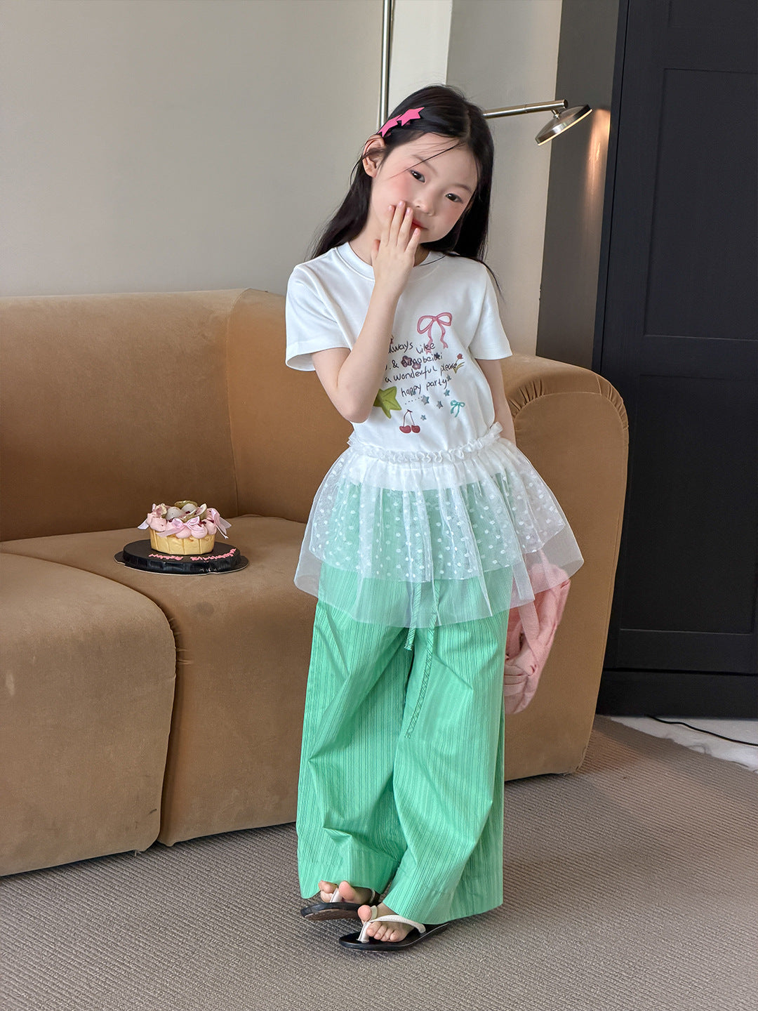 【100-170cm】舒適高彈卡通修身辣妹T
