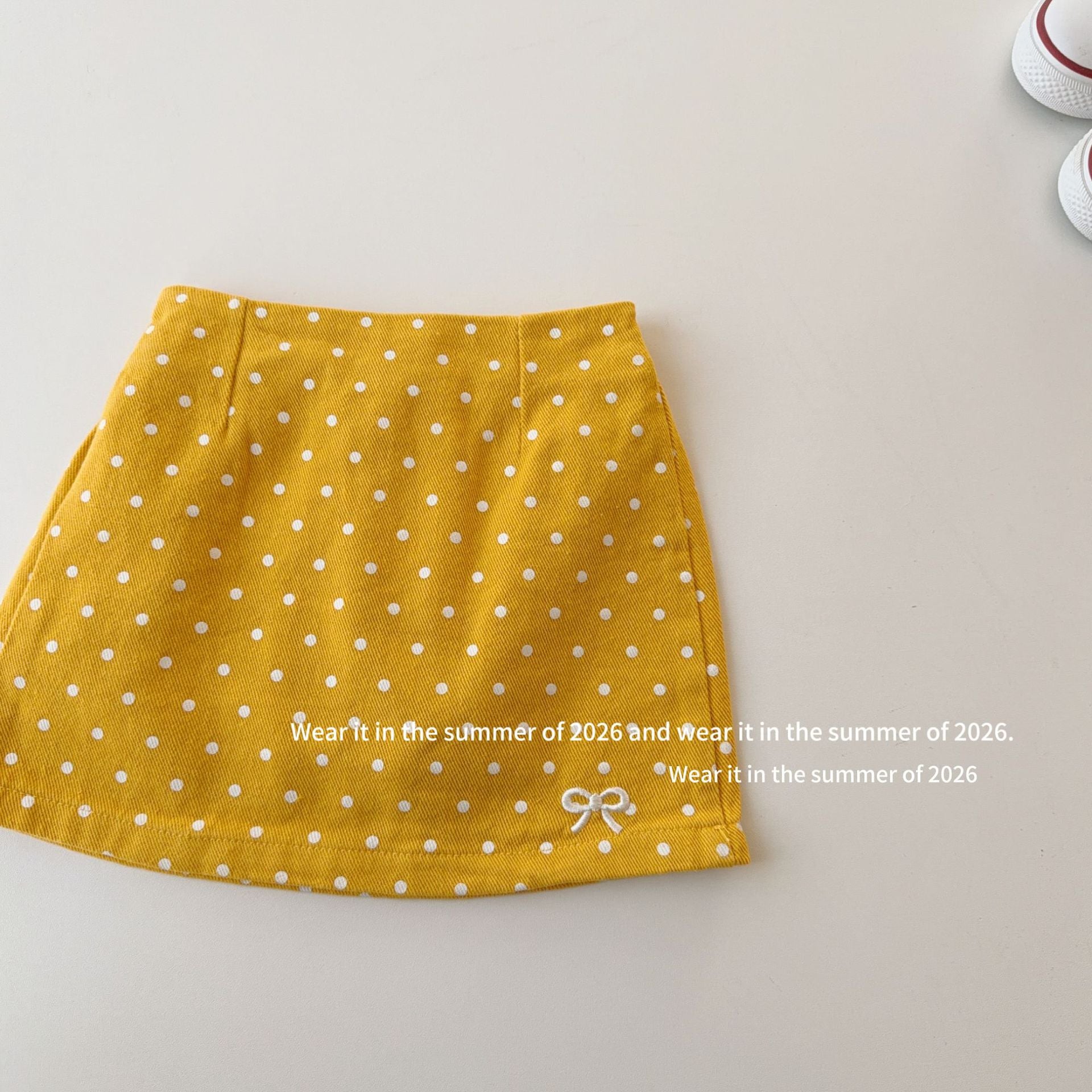 【90-150cm】辣妹高腰波點半身裙