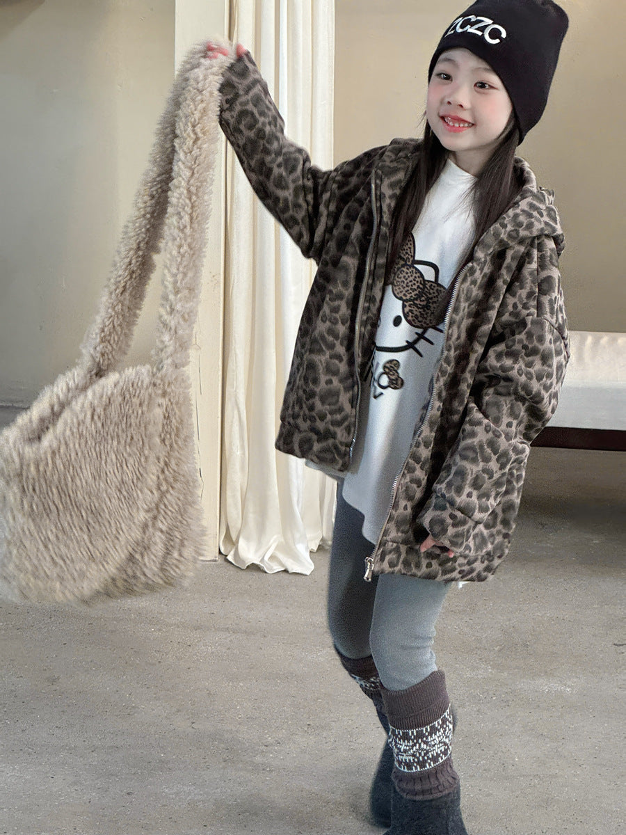 【現貨 120cm】豹紋KT寬鬆開叉長T