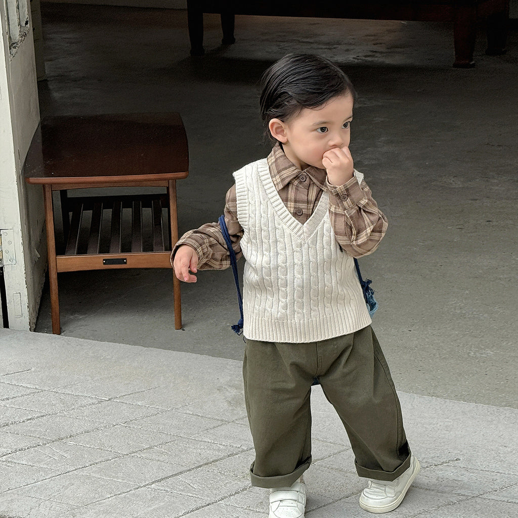 【73-110cm】韓版工裝風四件式套裝