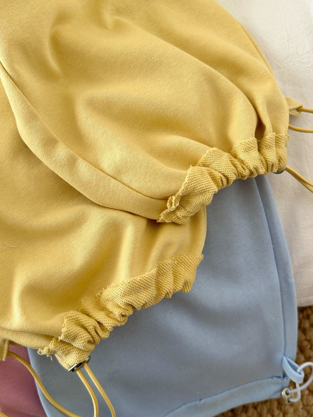 【100-160cm】純色抽繩兩穿百搭寬鬆褲