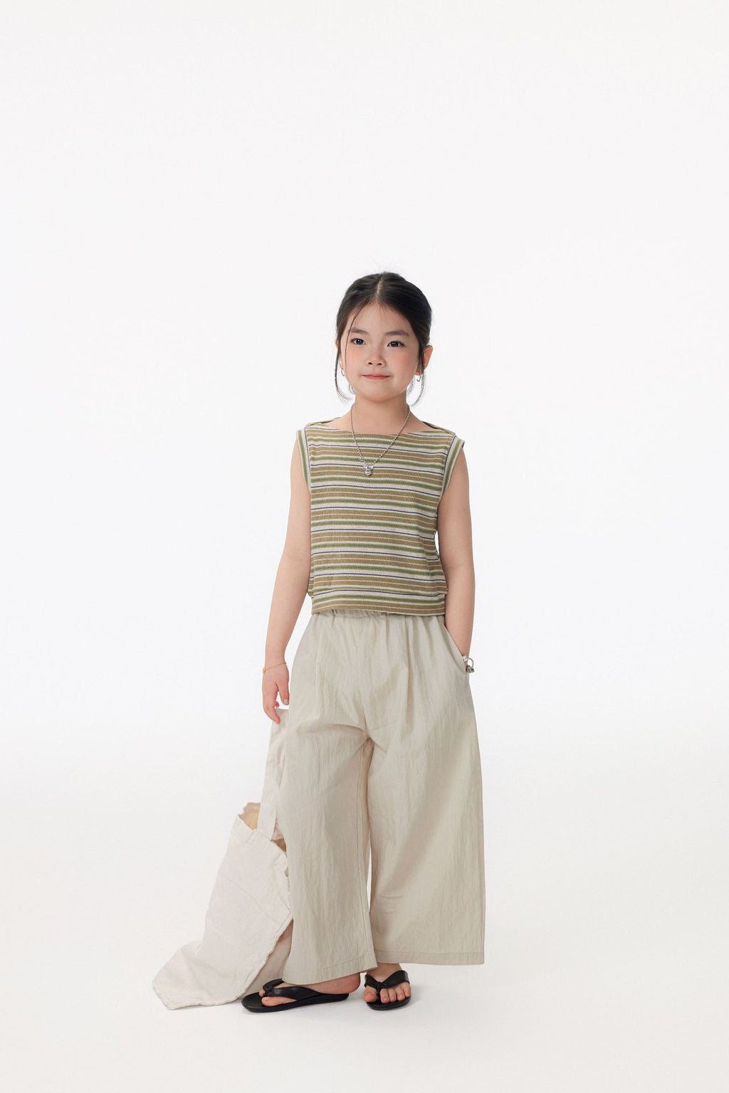 【90-150cm / M.L】【親子裝】日系一字領條紋背心