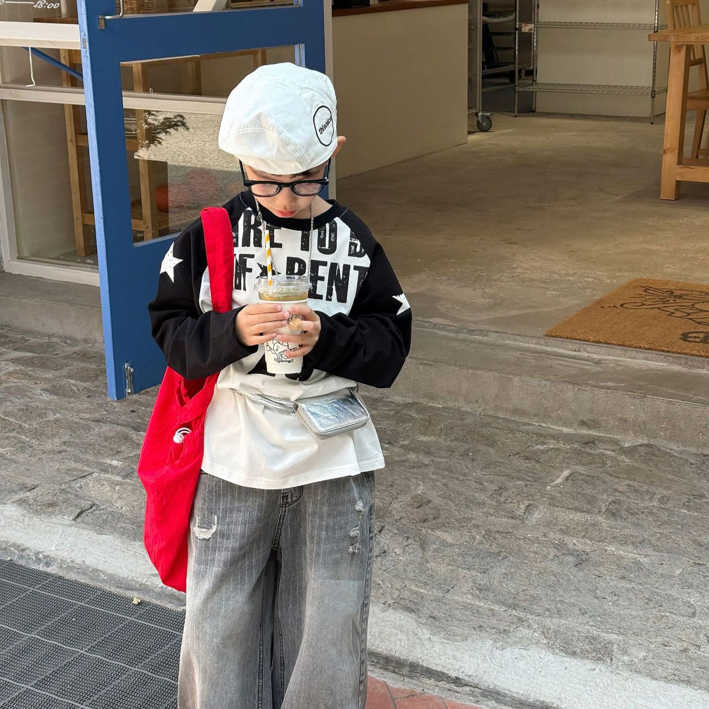 【90-160cm】插肩袖長袖T