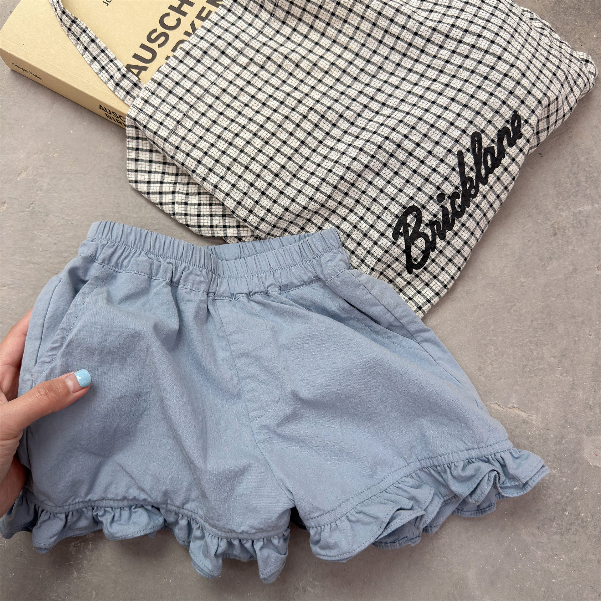 【80-130cm】韓版小清新荷葉邊短褲