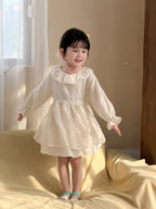 【90-140cm】拼接蕾絲連身裙