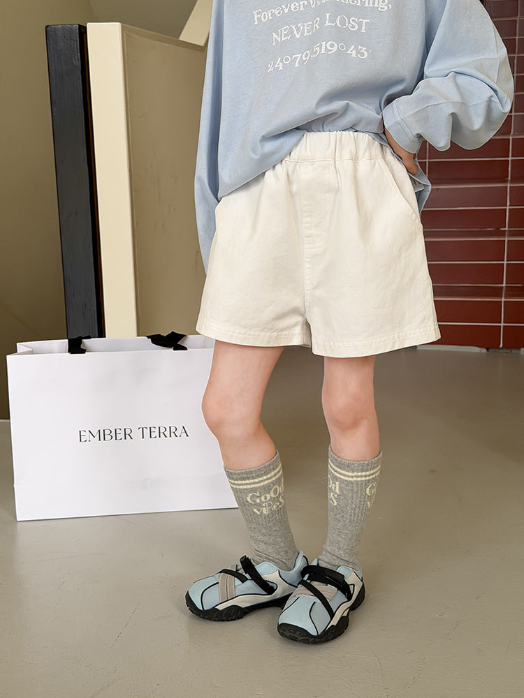 【100-170cm】(9色)水洗棉柔軟基礎韓系簡約休閒短褲