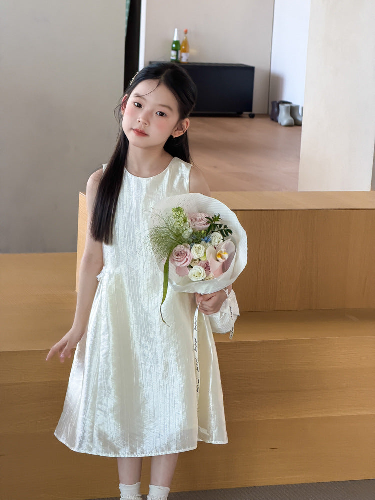 【100-170cm】搭配柔光濾鏡的仙氣奶油珠光背心裙
