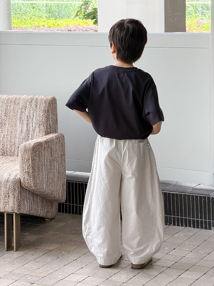 【100-170cm】親膚全棉彎刀休閒褲