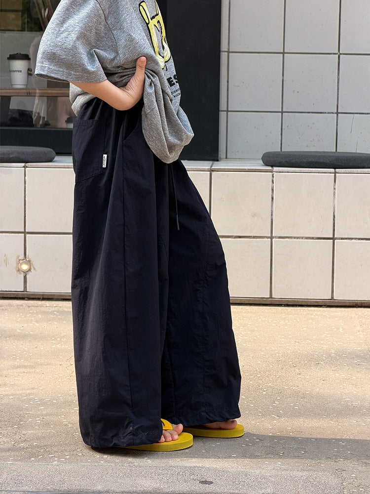 【100-170cm】涼感防潑水可束腳休閒褲