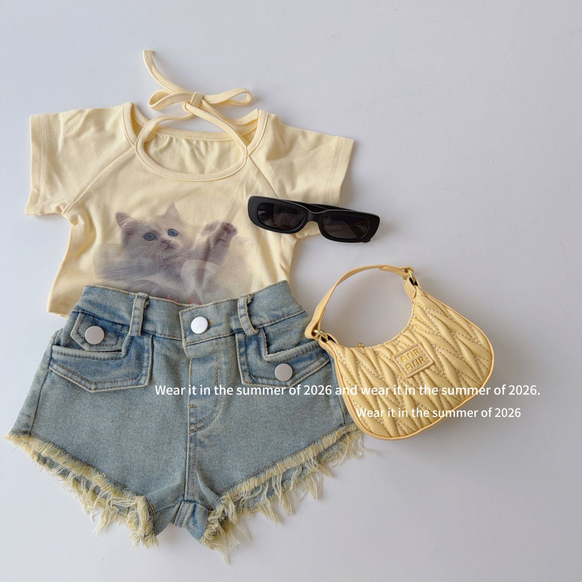 【90-150cm】復古毛邊包臀熱褲