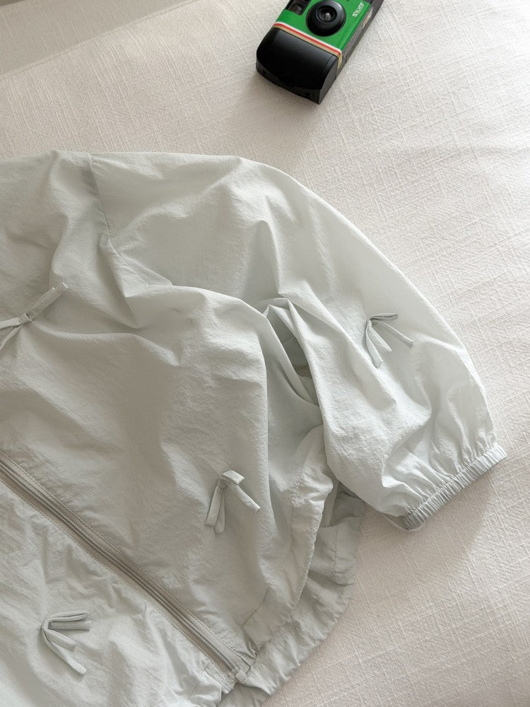 【100-170cm】4色- 推!!UPF50+ 可愛輕薄立體蝴蝶結防曬外套