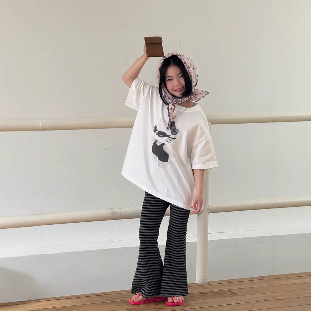 【現貨-140cm】墨鏡KT印花短袖上衣