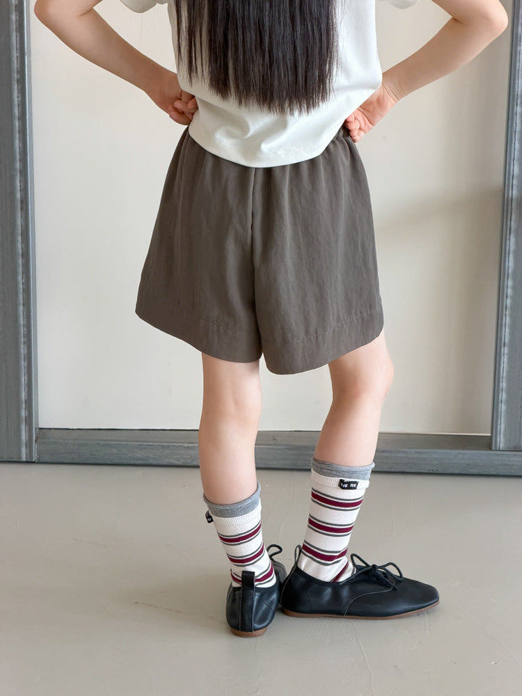 【100-170cm】柔棉垂順挺透氣純色短褲