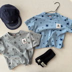 【80-130cm】(2色)滿印星星標籤短袖