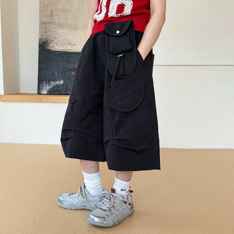 【100-170cm】工裝休閒七分褲