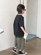 【100-170cm】全棉復古時髦T假日風涼爽上衣