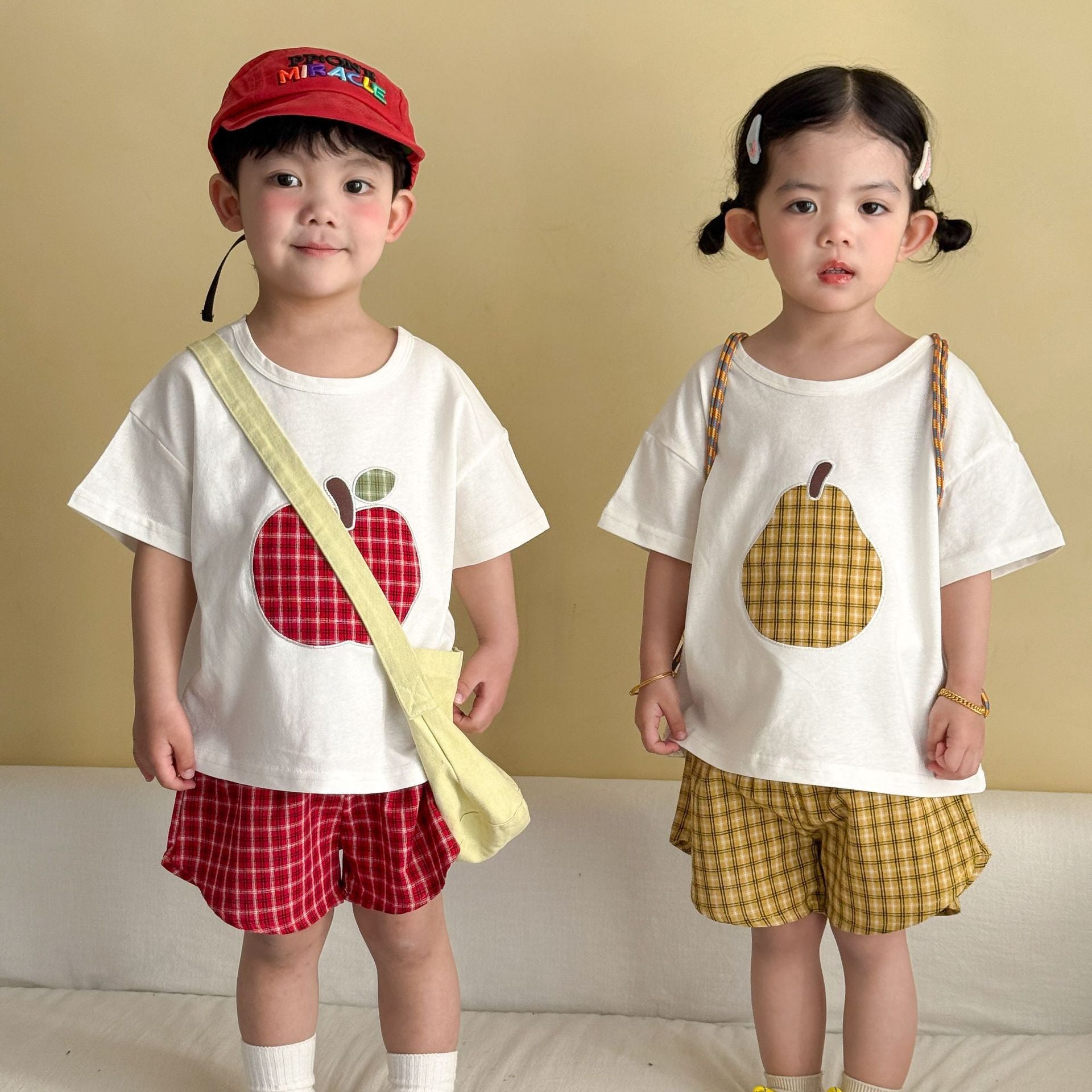 【80-150cm】水果格紋居家服套裝