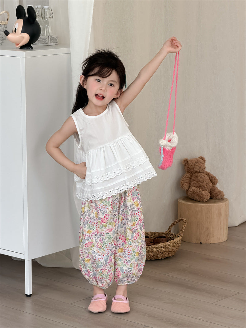 【80-130cm】甜美韓系花邊娃娃衫