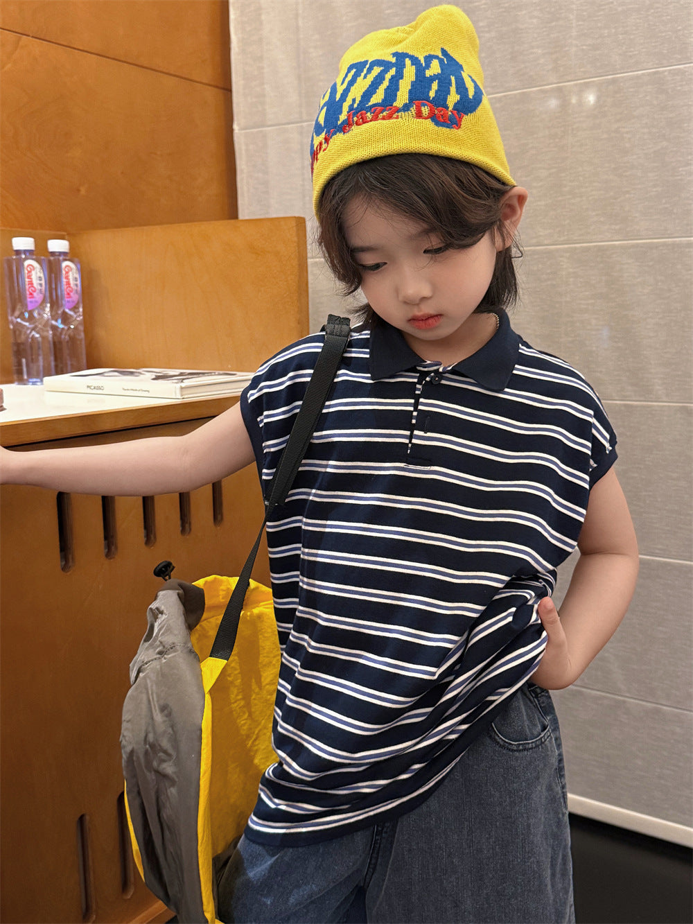 【100-160cm】韓系條紋Polo衫
