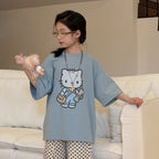 【現貨-褲140cm | 100-160cm】kitty休閒圓領上衣 | 波點褲