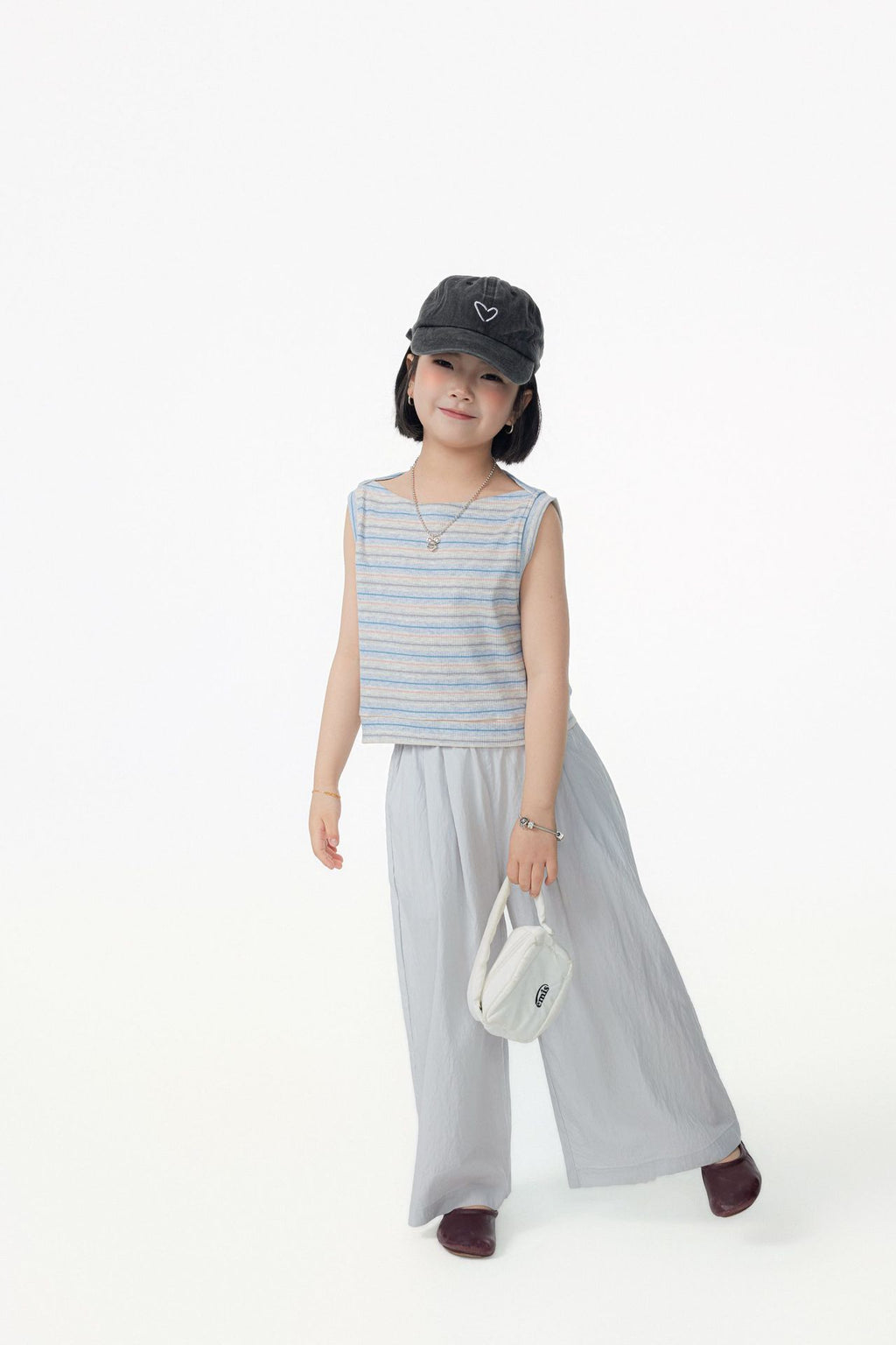 【90-150cm / M.L】【親子裝】日系一字領條紋背心