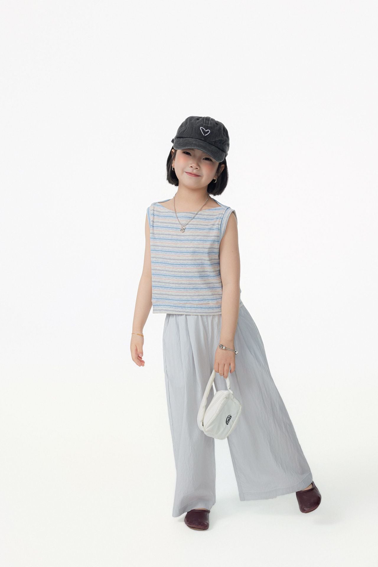 【90-150cm / M.L】【親子裝】日系一字領條紋背心
